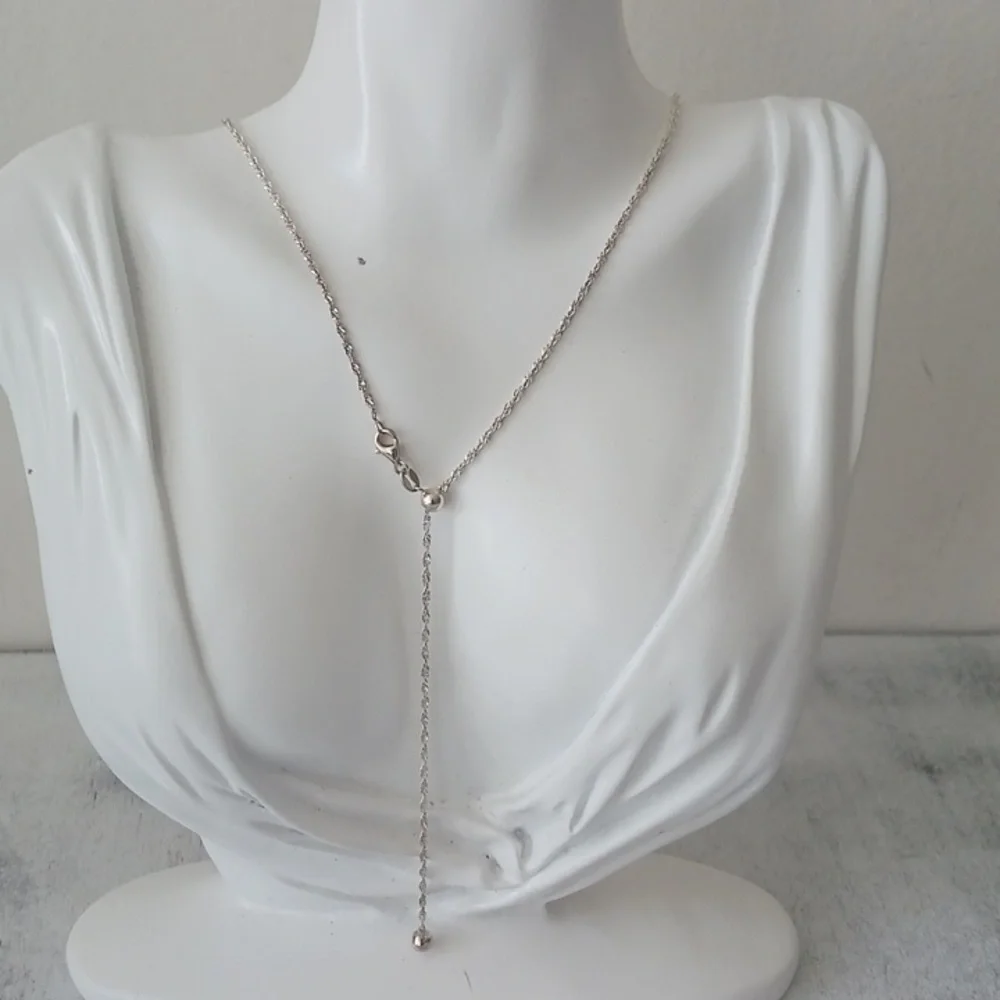 Mia Fiore Dyadema Sterling Silver 925 Twisted Adjust Necklace Up to 24